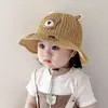 Chapéu de Sol Infantil com Aba Larga, Chapéu de Sol de Verão para Meninos, Chapéu de Praia para Meninas, Chapéu de Pescador para Bebê, Chapéu de Palha para Bebê