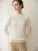 Suave y amigable con la piel~ Suéter de cachemir de cuello alto medio para mujer, 100% cachemir puro, jersey, prenda base de punto de corte holgado para otoño e invierno