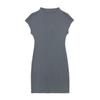 Vestido curto de malha elegante com gola alta e mangas elásticas, estilo europeu e americano, três cores, novidade da primavera de 2023, para mulheres