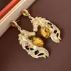 Pendientes de Cabeza de Caballo con Diamantes Retro de Aguja Plateada Transfronterizos Europeos y Americanos Pendientes de Lujo Ligero de Gama Alta Personalidad de Moda Pendientes Exagerados