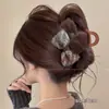 Grampo de Garra de Pelúcia Outono e Inverno Toque de Luxo Grampo para Parte de Trás da Cabeça Cabelo Ralo para Mulheres Tamanho Médio Coque de Cabelo Grampo Tubarão Presilha Acessórios de Cabelo
