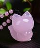 Pingente de Raposa Fofa de Cabeça Grande de Calcedônia Rosa Pode Ser Usado como Pulseira, Vários Pingentes para Celular, Fabricante Feminino da Moda Rosa e Delicado