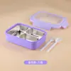 Simple Lonchera de Acero Inoxidable para Estudiantes de Primaria, Lonchera Sellada con Espacio para Arroz, Lonchera de Gran Capacidad con Compartimentos para Cubiertos para Trabajadores de Oficina