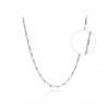 Collar chapado en plata para mujer, corto de moda, cadena a juego, clavícula, cadena de semilla de melón, joyería coreana para mujer, cadena desnuda, cadena lisa chapada en platino, venta al por mayor