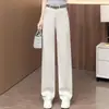 Jeans de alta qualidade, corte slim, para o dia a dia, perna larga, feminino, outono 2026, fino, cintura alta, modelador, casual, versátil, calça reta