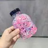 Gomas Elásticas Pequeñas Desechables en un Frasco, Color Caramelo, Alta Elasticidad, No Dañan el Cabello, Sujetadores de Cabello Simples y Versátiles para Bebés