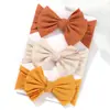 Set de Diadema Caliente de Venta Transfronteriza para Bebé Diadema Suave Elástica Ancha con Lazo Color Sólido para Niños