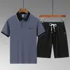 Traje Deportivo de Verano Casual Holgado de Manga Corta y Pantalones Cortos para Hombres de Mediana Edad y Mayores Beijianglang