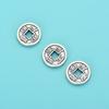 Pie plata 999 retro cinco monedas imperiales pulsera 3D de plata dura con cuentas espaciadoras pulsera DIY hecha a mano cuerda trenzada accesorios de plata con cuentas