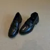 Nuevos mocasines de otoño 2026 para mujer, tacón grueso, estilo británico retro, zapatos slip-on de suela blanda, zapatos planos profesionales de tacón medio