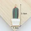 Accesorios de joyería diy aleación gota de aceite creativo divertido cactus en maceta estilo mori accesorios de joyería frescos llavero