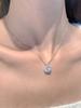 Colar de diamante único simples de seis garras para mulheres ins Cyber Celebrity Clavícula Corrente Luz de nicho de luxo Design elegante pingente de zircão