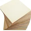 Nuevas Artesanías de Madera Piezas Decorativas de Madera Cortadas con Láser Accesorios Talla de Madera Cuadrado Piezas de Madera para Pintura Infantil