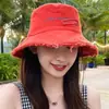 Versión coreana de sombrero de cuenca de red hat de pescador para mujer primavera y verano nuevo sombrero de sol para mujer otoño e invierno todo partido parasol protección solar protección UV