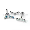 Pendientes de Titanio F136 con Seis Filas de Circonita, Tachuelas para Cartílago del Oído, Joyería para Piercings de Aleación de Titanio G23, Tachuelas para Canal Auditivo, Tachuelas para Labio