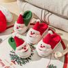 Pantuflas de Algodón Casuales Navideñas Transfronterizas Personalizadas Lindo Papá Noel Cálidas Antideslizantes Zapatos de Algodón Otoño e Invierno Forradas de Felpa Cómodas