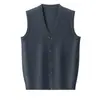 Chaleco Cardigan para Hombre Dropshipping, Nuevo Chaleco de Punto Primavera y Otoño, Atuendo de Papá, Talla Grande Holgado con Cuello en V