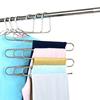 Estante de Acero Inoxidable para Pantalones de Casa Estante de Almacenamiento Multifuncional para Armario Almacenamiento con Pinza para Pantalones en Forma de S Organizador de Pantalones de Cinco Niveles Antideslizante