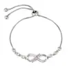 Pulsera de 8 con incrustaciones de diamantes para mujer, europea y americana, moderna, de lujo ligero, moda de alta gama, ajustable, joya para la mano, nuevo 2024