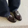 Nuevo producto~ Mocasines estilo 'old money' retro británico con hebilla de metal, punta redonda, tacón bajo grueso, zapatos de cuero elegantes para mujer para ir al trabajo