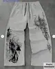 Pantalones casuales con estampado de patrón de cuadrícula American Gothic, pantalones rectos de pierna ancha con cordón de ajuste holgado para hombre, exclusivamente para ventas transfronterizas, talla 26