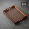 Bandeja de Rattan Madeira Maciça Doméstica Redonda Retangular Xícara de Chá Kung Fu Conjunto de Chá Japonês Pão Lanche Bandeja de Madeira