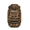 Pingente de Buda Amitabha Esculpido em Madeira de Agar de Nha Trang, Vietnã, Estilo Chinês, Ornamento de Mão, Colar