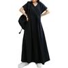 2026 Verão Novo Roupas Femininas Estilo Japonês Transfronteiriço Vestido Liso de Manga Morcego com Gola V e Pregas Slim Fit Vestido Feminino