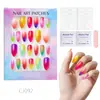 Unhas Vestíveis de Comércio Exterior, Unhas Postiças Removíveis, Unhas de Manicure, Unhas Amêndoa de Comprimento Médio, Unhas Francesas Degradê, 24 Peças