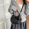 Bolsa de mão com textura de tendência transfronteiriça, bolsa tipo balde, bolsa feminina, novo verão 2026, cor sólida, corrente, bolsa de ombro único, bolsa tiracolo mãe-filho