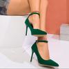 Zapatos de Tacón Alto de Punta Estilo Francés para Mujer, Nueva Moda Primavera/Verano 2025 Casual Bajos Slingback de Tira Única