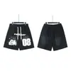 Hellstar Transfronteiriço Marca Tendência Europeia e Americana Verão Casual Esportivo Unissex Shorts Lavados Calças de Cinco Pontos