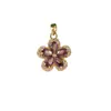 Colar Pingente Flor de Diamante Roxo para Mulheres, Colar Pingente Flor de Zircônia Roxa Totalmente cravejado de Diamantes de Luxo Leve, Corrente para Clavícula Banhada a Ouro com Design de Nicho