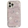 Japonés y Coreano Flor Morada Transparente Conejito Adecuado para Carcasa de Teléfono Móvil iPhone 17 16Promax para Mujer Apple 11 Silicona Anticaída