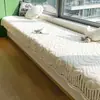 Tapete para Bay Window Estilo Francês Cor Creme com Bordas Penduradas, Sensação de Luxo, Antiderrapante, Removível e Lavável, Tapete Decorativo para Peitoril de Janela de Quarto