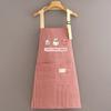 Delantal de Algodón y Lino Dibujado Delantal para el Hogar Cocina Catering Cocina Manga Larga Anti-Suciedad Ropa de Trabajo Delantal de Floristería para Hornear para Mujeres