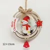 Decoraciones Navideñas Transfronterizas, Cascabeles Redondos, Colgantes para Puerta, Colgantes de Madera, Adornos Colgantes, Regalos, Etiquetas Lindas de Dibujos Animados