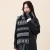 Bufanda de Punto de Copo de Nieve de Doble Cara para Mujer, Estilo Coreano Otoño e Invierno, Engrosada para Calidez, Tacto de Alta Gama, Chal Vintage
