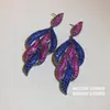 Brincos Luxuosos Coloridos de Flor e Borboleta com Zircônia e Franja para Jovens Ricas, Brincos da Moda com um Toque de Luxo de Alto Padrão
