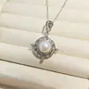 Aretes de Perla Natural Zhuji de 8-9 mm, Nuevos Pendientes Giratorios de Personalidad, Juego de Anillo Colgante