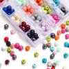 Nuevas Cuentas Redondas Acrílicas de 10 mm con Baño de Color Real, Cuentas para Accesorios de Joyería Infantil para Pulseras y Collares DIY