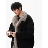 Chaqueta de Algodón Patchwork Deconstruido Atmosférica Estilo Coreano para Pareja, Abrigo de Algodón Grueso de Felpa de Alta Gama para Invierno, Moderno