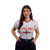 Camiseta de Verano para Mujer con Estampado de Letras de Bandera Cuello Redondo Moda Calle Secado Rápido 2025 Ropa Transfronteriza Top