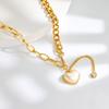 Collar de amor europeo y americano para mujer, corazón, luz, lujo, perla, amor, corazón, colgante en forma de corazón, cadena, temperamento retro, collar transfronterizo al por mayor