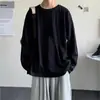 Camiseta de Manga Larga de Color Sólido para Hombre, Marca de Moda, Versión Coreana de Otoño, Holgada y Versátil, Camiseta Básica de Pareja Estilo Ins, Tendencia Ins