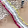 3,0 cm Colorido Transparente Bilateral Renda de Cogumelo Elástico Plissado Decorativo Acessórios de Vestuário Elástico Feito à Mão DIY