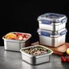 Caja de conservación de alimentos de acero inoxidable engrosada, caja sellada, a prueba de goteo, horno microondas, cocina de inducción, adecuada para usos múltiples, recipiente portátil para puntuación.