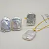Pendientes de Perla Barroca de Forma Especial al por Mayor Plata S925 Pendientes Cuadrados de Perla de Agua Dulce Blancos Simples y Versátiles