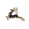 Ciervo Corredor de Navidad Reno de Cuerpo Entero Cadena de Suéter con Pedrería de Diamante Gota de Aceite Broche Regalo de Doble Propósito