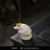 Porta incienso de cerámica creativa Decoración de escritorio para el hogar y la oficina Quemador de incienso de sándalo y áloe de agar Palo de incienso con gesto lindo